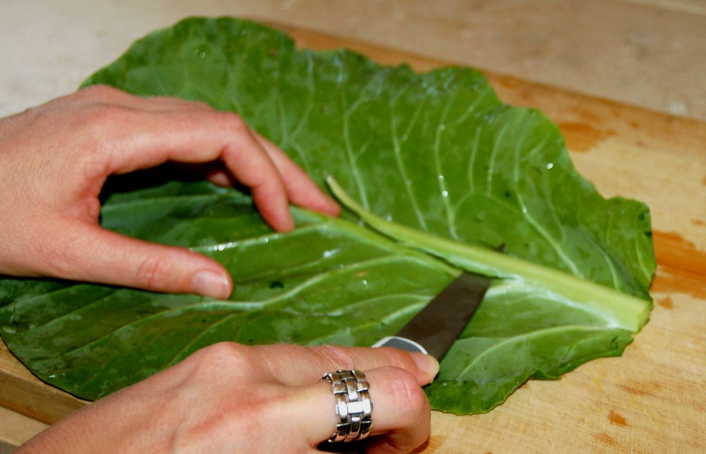 Trim the spine so it’s flush with the rest of the leaf.