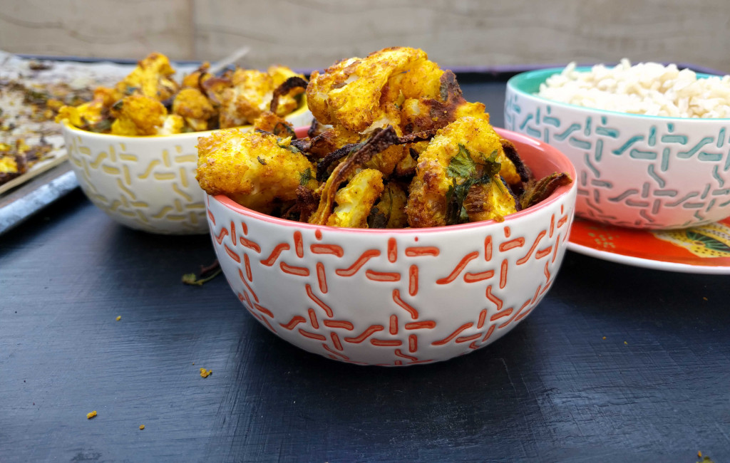 Tofu will never pass as a hard boiled egg + curry roasted cauliflower