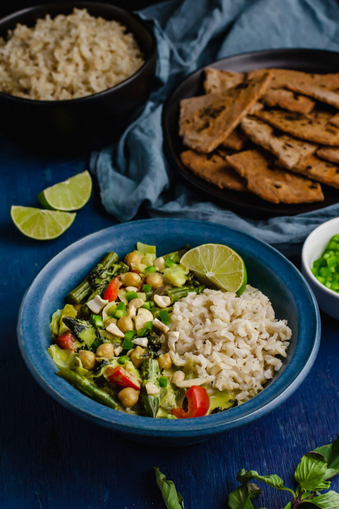 Chickpea Green Curry (oil-free)