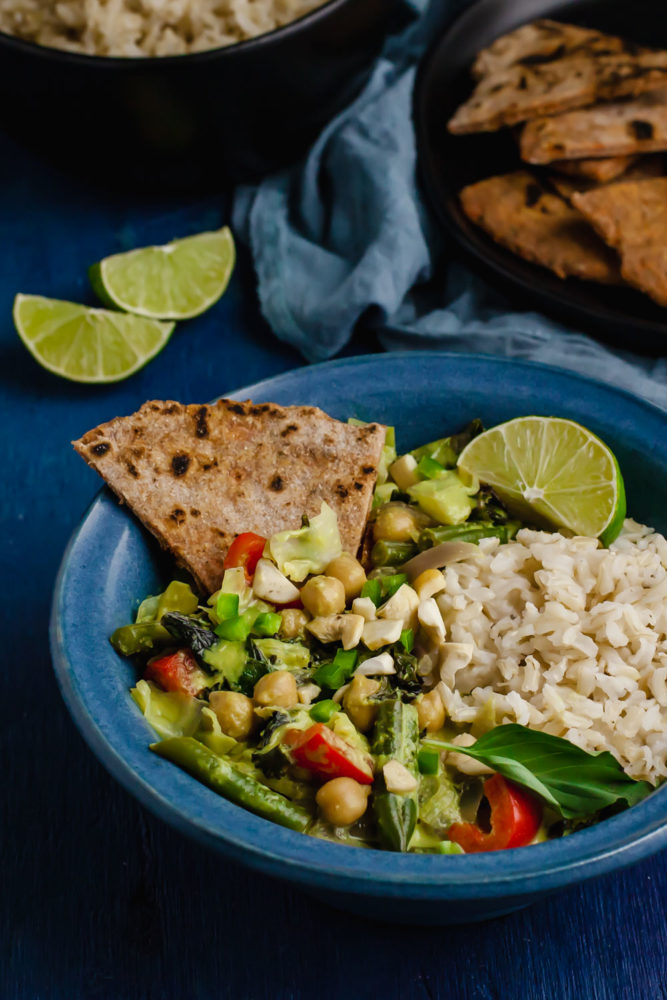 Chickpea Green Curry (oil-free)